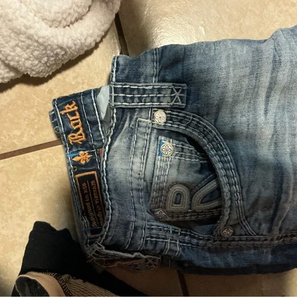 Rock Revival Light Blue Men's Relaxed Jeans - Picture 4 of 5